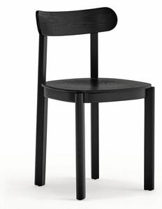 Sedia da pranzo nera con effetto frassino Nara – Teulat