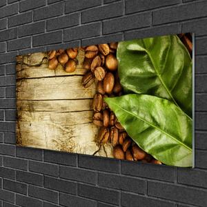Quadro di vetro Cucina Coffee Bean Leaf 100x50 cm