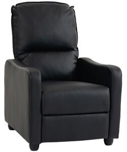 HOMCOM Poltrona Relax Reclinabile Manuale 155° con Poggiapiedi, in Pelle PU, per Soggiorno e Camera, 69x91x100cm, Nero | Aosom Italy