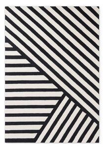 Tappeto bianco e nero in lana tessuto a mano 120x180 cm Stryve Noir – Elle Decoration