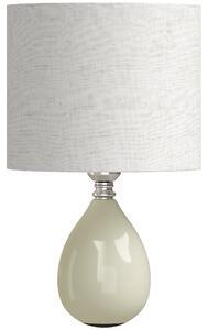 HOMCOM Lampada da Tavolo in Ceramica con Paralume in Tessuto Effetto Lino, E27, Interruttore a Bilanciere, Crema | Aosom Italy