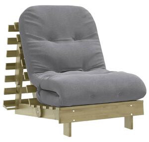 Divano Letto Futon con Materasso 70x206x11cm Pino Impregnato