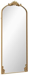 HOMCOM Specchio Figura Intera 180 x 75 cm, da Appendere o Appoggiare, da Terra, Oro Vintage | Aosom Italy