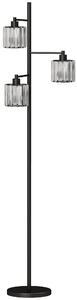 HOMCOM Lampada da Terra 40W, 3 Lampadine LED E27, Telecomando Magnetico, Dimmerabile, 3 Temperature di Colore, Nero | Aosom Italy