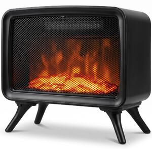 HOMCOM Caminetto Elettrico da Tavolo 800W/1600W con Base Rimovibile, Effetto Fiamma LED, 25㎡, Nero | Aosom Italy
