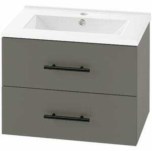 HOMCOM Mobile Sottolavabo Bagno con Lavabo Ceramica 2 Cassetti 61x40x48cm Verde | Aosom Italy