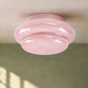 Plafoniera soffitto Leilani Lucande, dimmerabile, Violetto / Fucsia / Rosa, Soggiorno / Sala da pranzo, Vetro, Design, Plafoniera