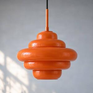 Lampada a sospensione Leilani Lucande, dimmerabile, Giallo / Arancione, Soggiorno / Sala da pranzo, Vetro, Design, Lampada a sospensione