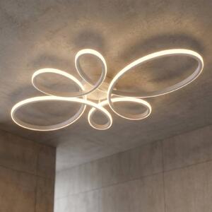 Trio Lighting Plafoniera a LED Fly, dimmerabile, Bianco / Opale, Soggiorno / Sala da pranzo, Metallo, Moderno, Plafoniera LED