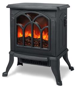 Camino elettrico - 750/1500 W - Effetto fiamma LED - Nero