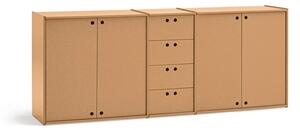 Credenza di colore naturale 197x80x40 cm Wally – Teulat