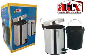 Artex Pattumiera Bidone Spazzatura a Pedale Binty 20 Litri in Acciaio Inox - ART213520
