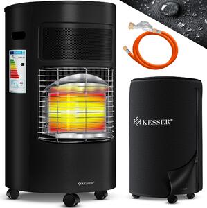 Riscaldatore a gas KESSER® in Vetroceramica da 4200 Watt, con regolatore di pressione del gas e tubo flessibile - Stufa a gas con copertura protettiva, bruciatore a infrarossi in Vetroceramica, bombole di gas butano o propano