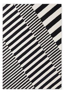 Tappeto bianco e nero in lana tessuto a mano 120x180 cm Stryve Flux – Elle Decoration