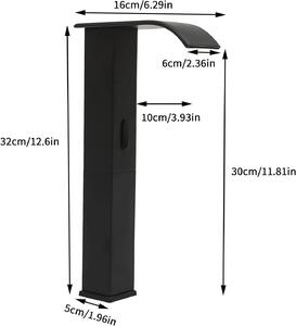 Rubinetto automatico senza contatto con sensore a infrarossi per lavabo – Montaggio rapido – Acciaio inossidabile – Miscelatore monocomando – Attacco da 1,27 cm (NPT) – Nero