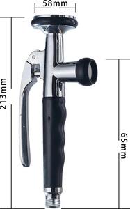 Rubinetto da cucina con soffione e tubo flessibile - Sostituzione del getto doccia per lavello - Corpo in ottone, tubo in acciaio inossidabile da 21,3 cm, attacco G 1/2 (1,27 cm) - Colore nero