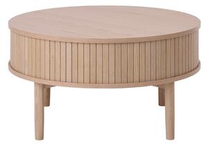 Tavolino da salotto rotondo colore naturale chiaro con effetto rovere ø 85 cm Meta – Unique Furniture