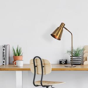 Opviq, lampada da tavolo vintage con struttura in metallo, 14 x 28 cm, altezza 70 cm, attacco E27, max. 40 W, IP20, cavo da 200 cm | Design industriale color rame, ideale per ambienti moderni