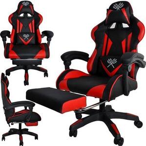 Dunmoon 8979 Sedia da gioco nera rossa