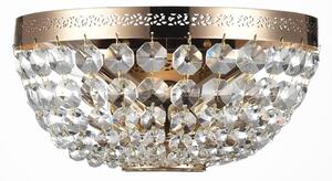 OTTILIA APPLIQUE IN CRISTALLO E METALLO ORO RAFFINATA ED ELEGANTE LAMPADINE ATTACCO E14 STILE CLASSICO