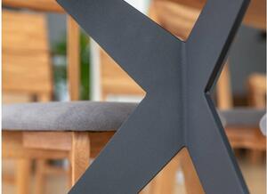 Tavolo rovere massello design moderno gambe metallo nero a X 100x200