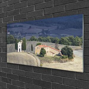 Quadro in vetro Prato Alberi Paesaggio 100x50 cm
