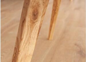 Tavolino rovere massello naturale da salotto rotondo 90 cm