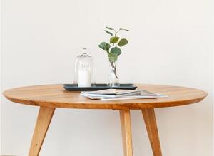 Tavolino da caffè massello di rovere naturale rotondo 70 cm
