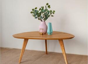 Tavolino legno massello di rovere moderno ovale Orbetello