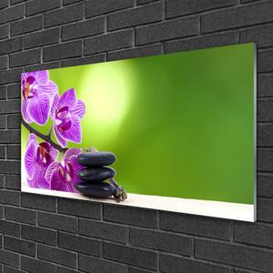 Quadro vetro Orchidee Fiori Verdi 100x50 cm