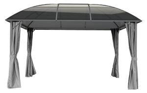 Gazebo dominicano 3x4 in metallo con tende Garden Point antracite