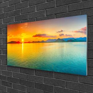 Quadro su vetro Paesaggio del sole del mare 100x50 cm