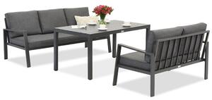Zakintos Apetito 5 set in alluminio con divani antracite Garden Point