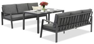 Zakintos Apetito 6 set in alluminio con divani antracite Garden Point
