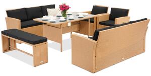 Marsiglia Apetito 10 Garden Point mobili da giardino in technorattan beige