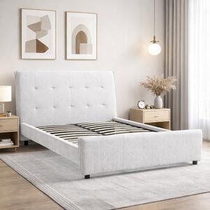Letto Matrimoniale DALLAS in Tessuto Luxury Bianco