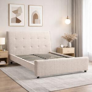 Letto Matrimoniale DALLAS in Tessuto Luxury Beige