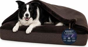 Cuccia ortopedica per cani tipo tana, che allevia le articolazioni L 90 × 70 cm, marrone
