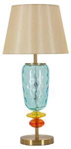 Lampada da tavolo in vetro soffiato a mano, rivestimento in tessuto, dimensioni 35x73 cm, design colorato, collezione "Colorful" di Mauro Ferretti