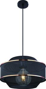 Globo Lighting lampada a sospensione in metallo nero, metallo nero, color oro, cavo PVC nero, ø: 350mm, H: 1500mm, excl. 1x E27 60W 230V