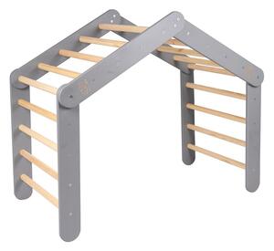 Pikler triangolo montessori grigio in pino massiccio 61x112x94 cm Montessori – Meowbaby