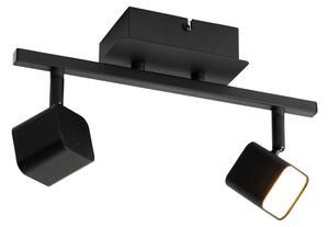 Plafoniera moderna nera con LED a 2 luci - Nola