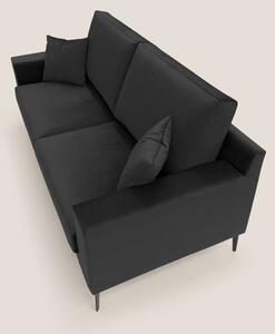 PRESTIGE divano 2 posti 146 cm in soffice velluto impermeabile NERO