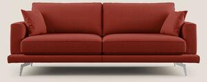 Dorian divano moderno in tessuto morbido antimacchia T05 rosso