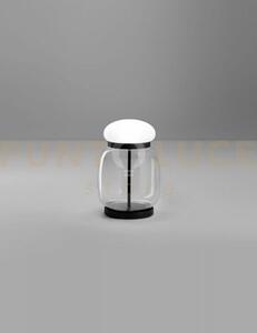 Faro lampada da tavolo s cristallo bianco montatura nero opaco 2 l3