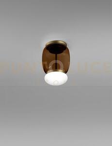 Faro lampada da soffitto s terra bruciata bianco montatura ottone v