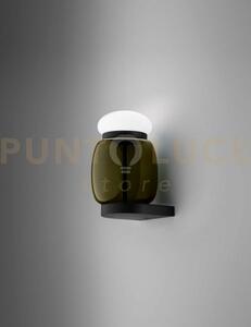 Faro applique a parete s verde antico bianco montatura nero opaco 2