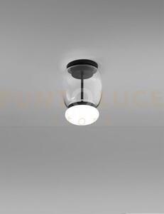 Faro lampada da soffitto s cristallo bianco montatura nero opaco 2 