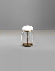 Faro lampada da tavolo s cristallo bianco montatura ottone vernicia