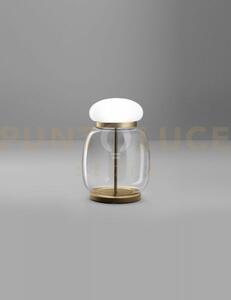 Faro lampada da tavolo g cristallo bianco montatura ottone vernicia